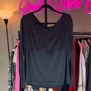 lululemon Back In Action Black Long Sleeve Top Modal NWOT